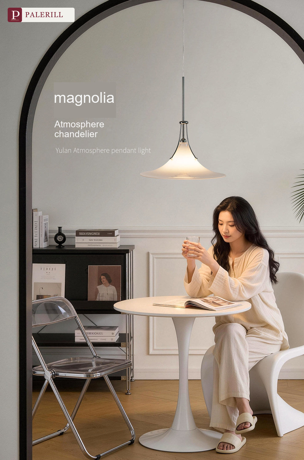 PALERILL | Bauhaus Glass Magnolia Art Pendant Light