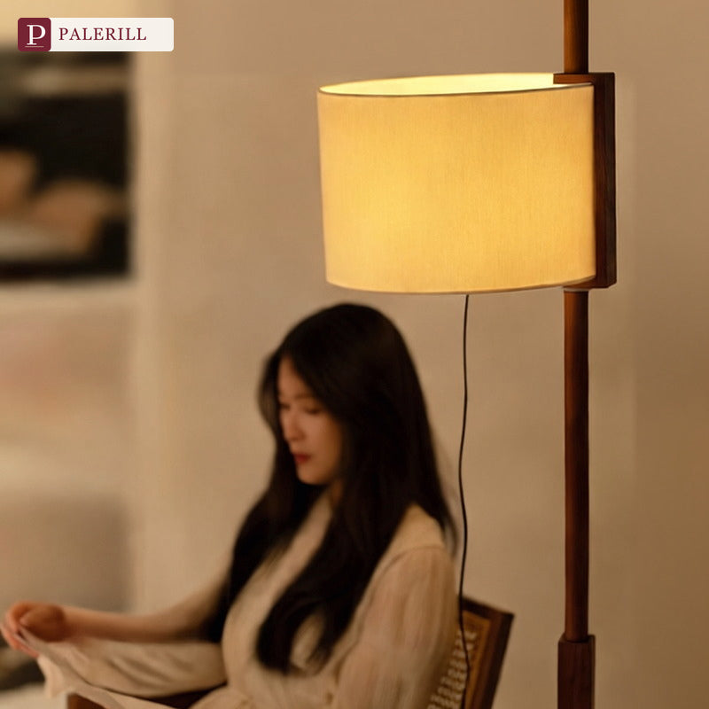 PALERILL | Mid-Century Solid Wood Floor Lamp, Oriental Minimalist