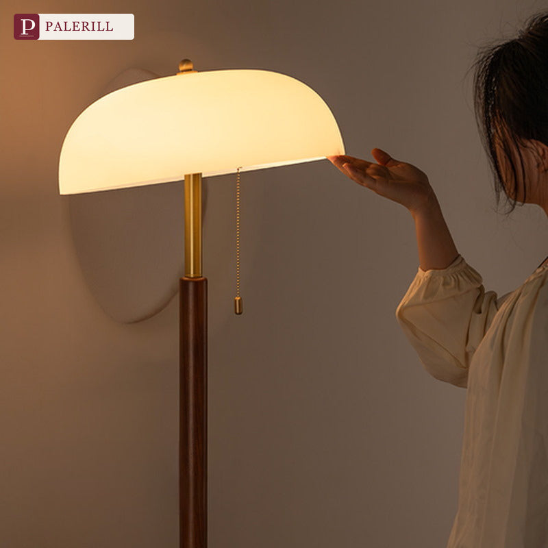 PALERILL | Mid-Century Solid Wood Reading Floor Lamp