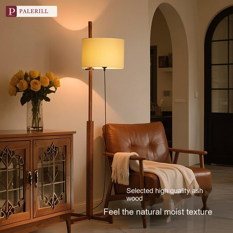 PALERILL | Mid-Century Solid Wood Floor Lamp, Oriental Minimalist