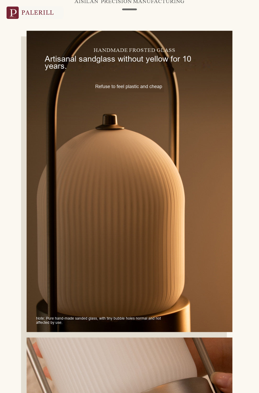 PALERILL | Glazed Glass Portable Table Lamp with Motion Sensor & Touch Dimming