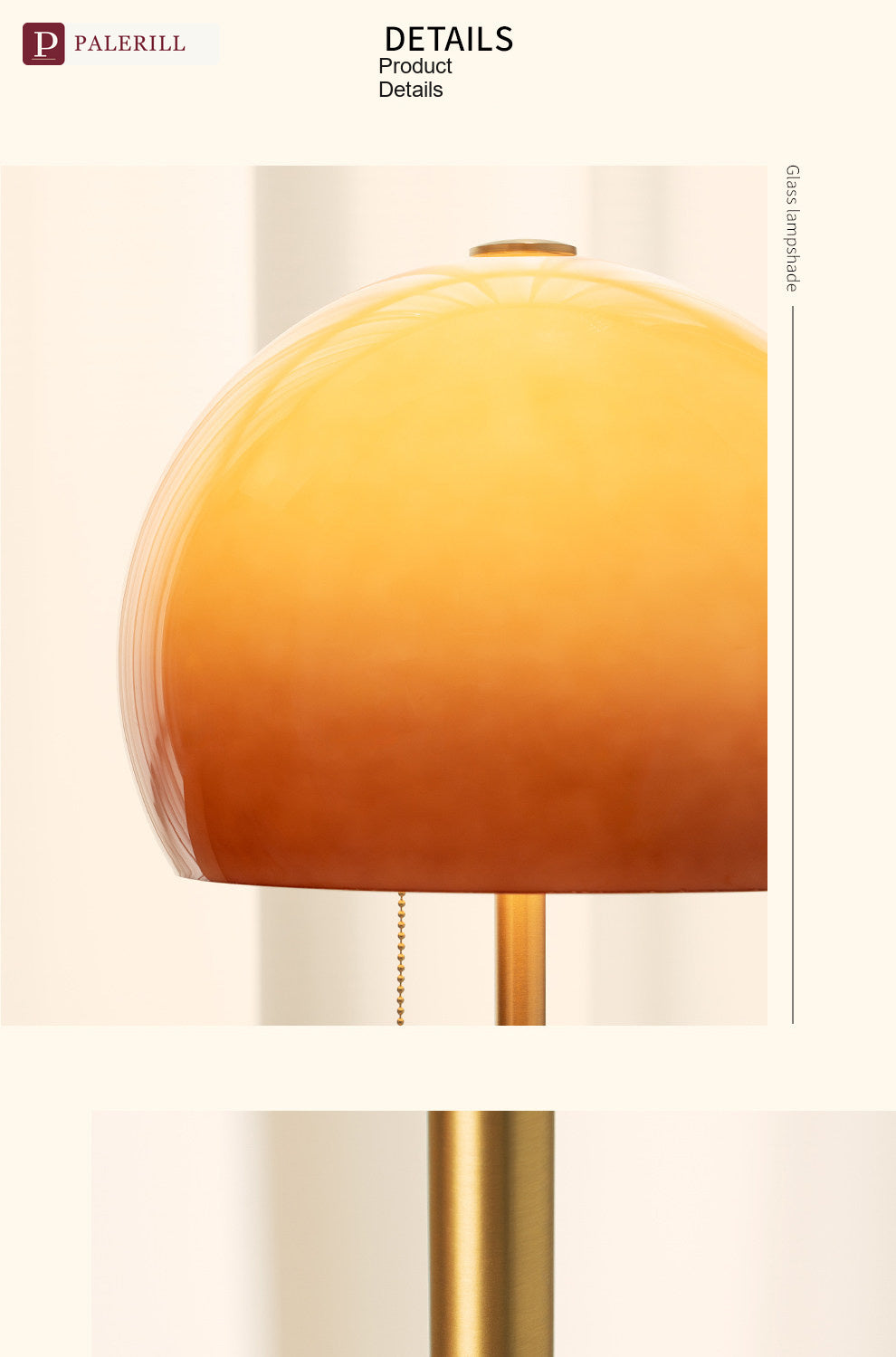 PALERILL | Vintage Sunset Mushroom Floor Lamp in Cream Glass