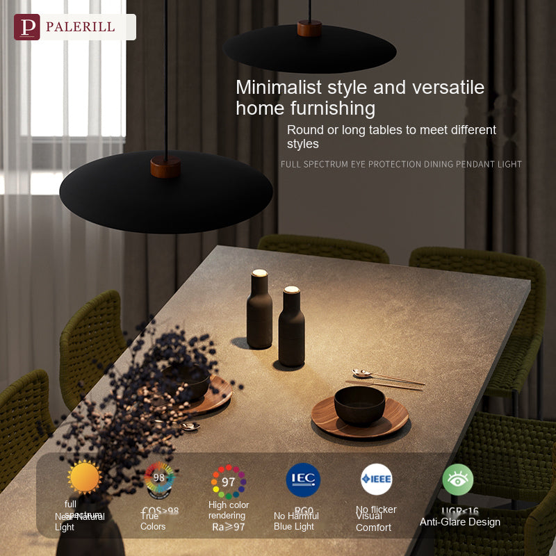 PALERILL | Full-Spectrum Wood-Tone Dining Pendant Light