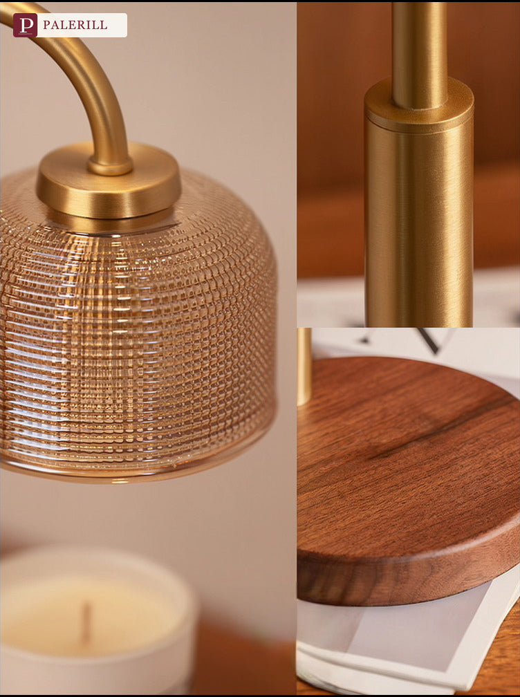 PALERILL | Brass & Walnut Fragrance Warmer Lamp