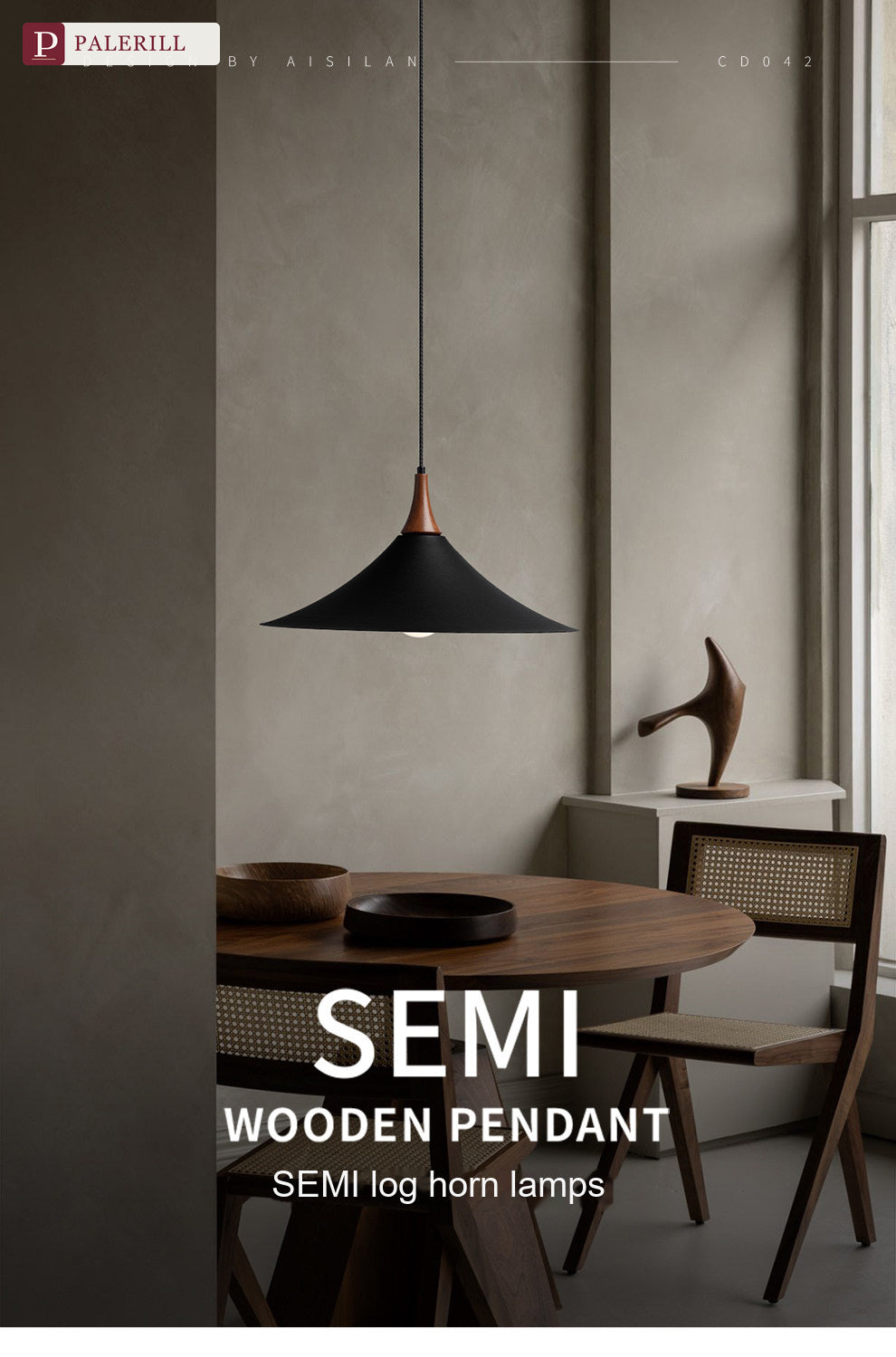PALERILL | Italian Minimalist Wabi-Sabi Dining Pendant Light