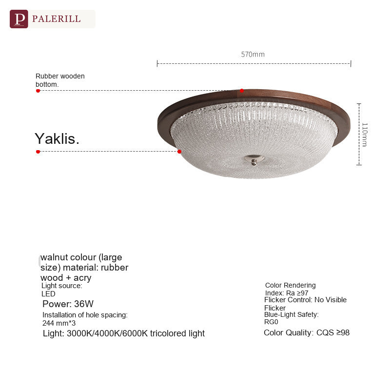 PALERILL | Mid-Century Solid Wood Eye-Care Ceiling Light
