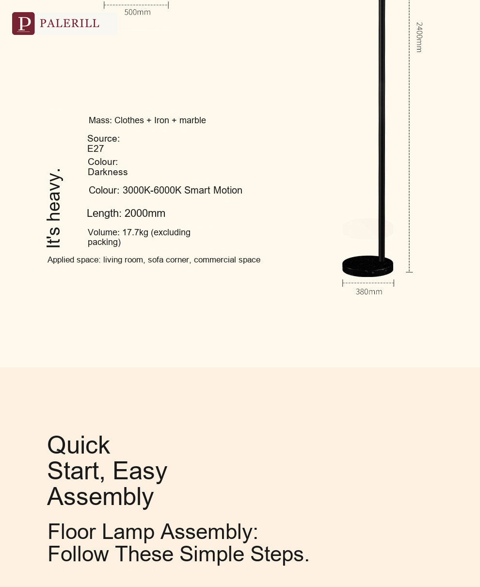 PALERILL | Statement Arc Floor Lamp for Living Room