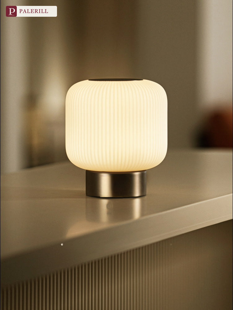 PALERILL | Rechargeable Glazed Glass Table Lamp with Touch & Motion Sensor