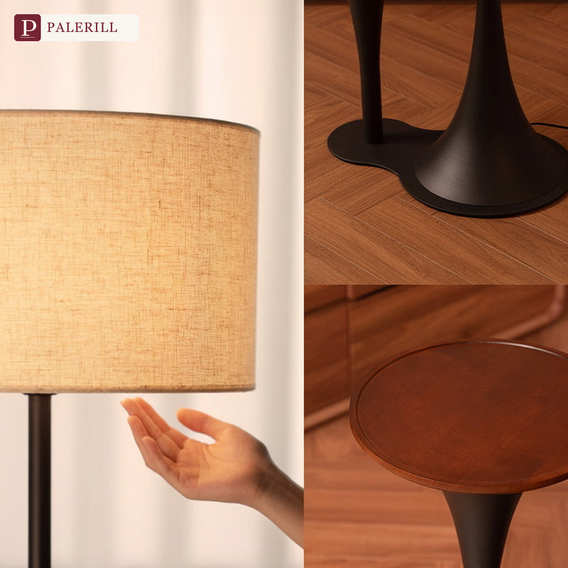 PALERILL | Vintage Floor Lamp with Integrated Side Table & Shelf