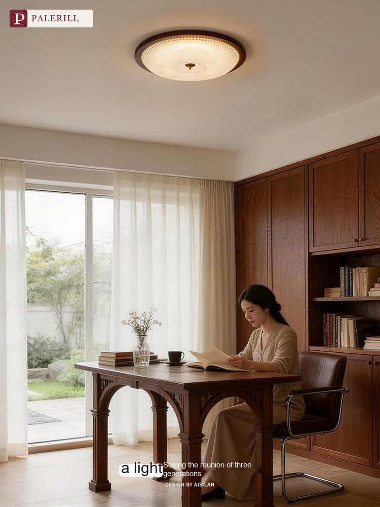 PALERILL | Mid-Century Solid Wood Eye-Care Ceiling Light