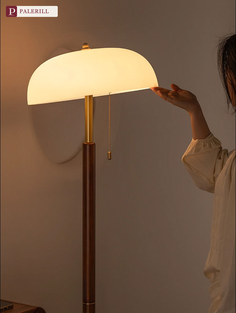PALERILL | Mid-Century Solid Wood Reading Floor Lamp