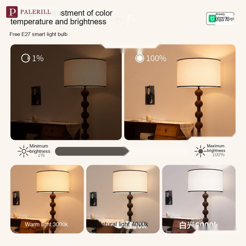 PALERILL | Mid-Century Solid Wood Full-Spectrum Floor Lamp