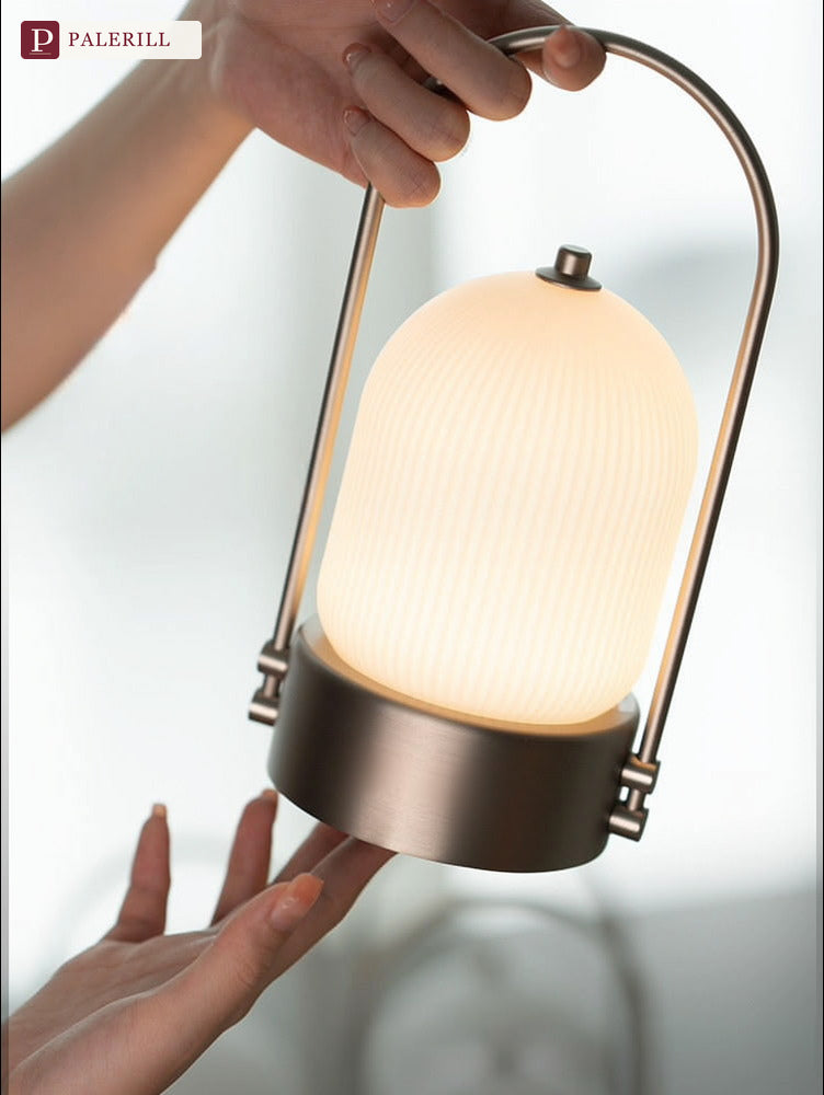 PALERILL | Glazed Glass Portable Table Lamp with Motion Sensor & Touch Dimming