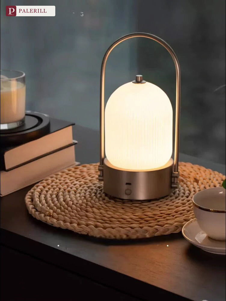 PALERILL | Glazed Glass Portable Table Lamp with Motion Sensor & Touch Dimming