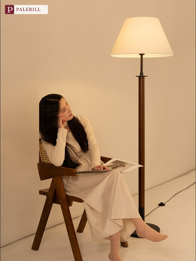 PALERILL | Mid-Century Solid Wood Dimmable Floor Lamp II