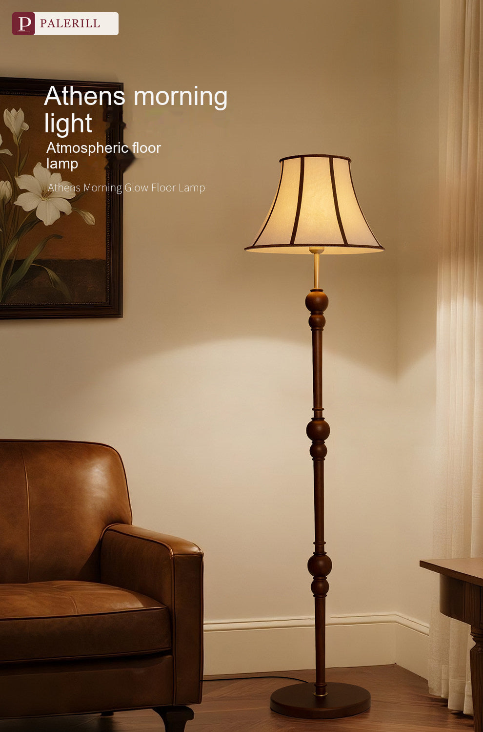 PALERILL | French Vintage Solid Wood Floor Lamp