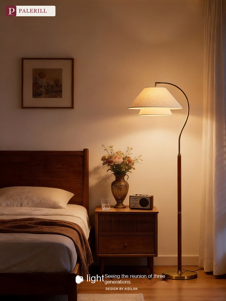 PALERILL | Mid-Century Solid Wood Floor Lamp