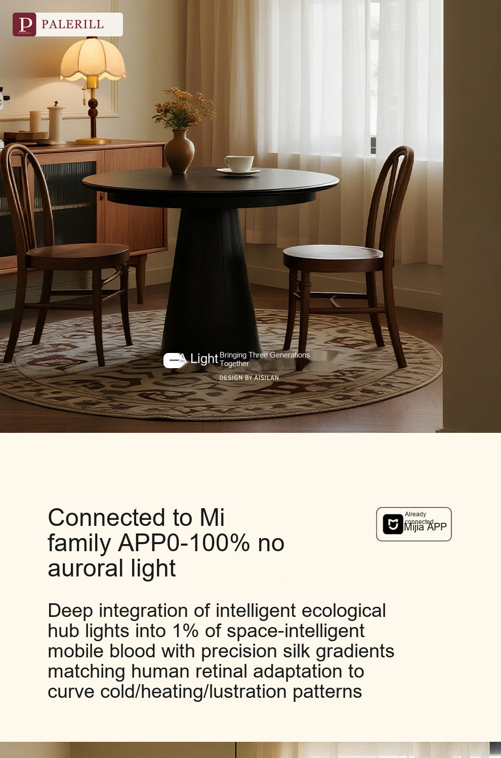 PALERILL | Wabi-Sabi Solid Wood Fabric Dining Pendant Light