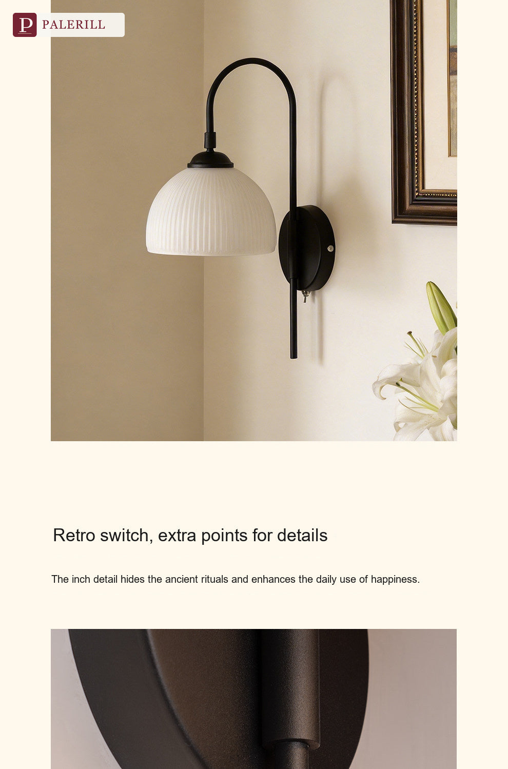 PALERILL | French Retro Glass Wall Light, Vintage Style