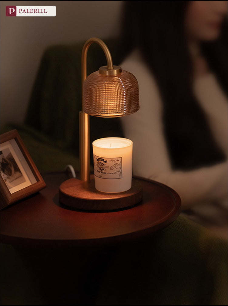 PALERILL | Brass & Walnut Fragrance Warmer Lamp