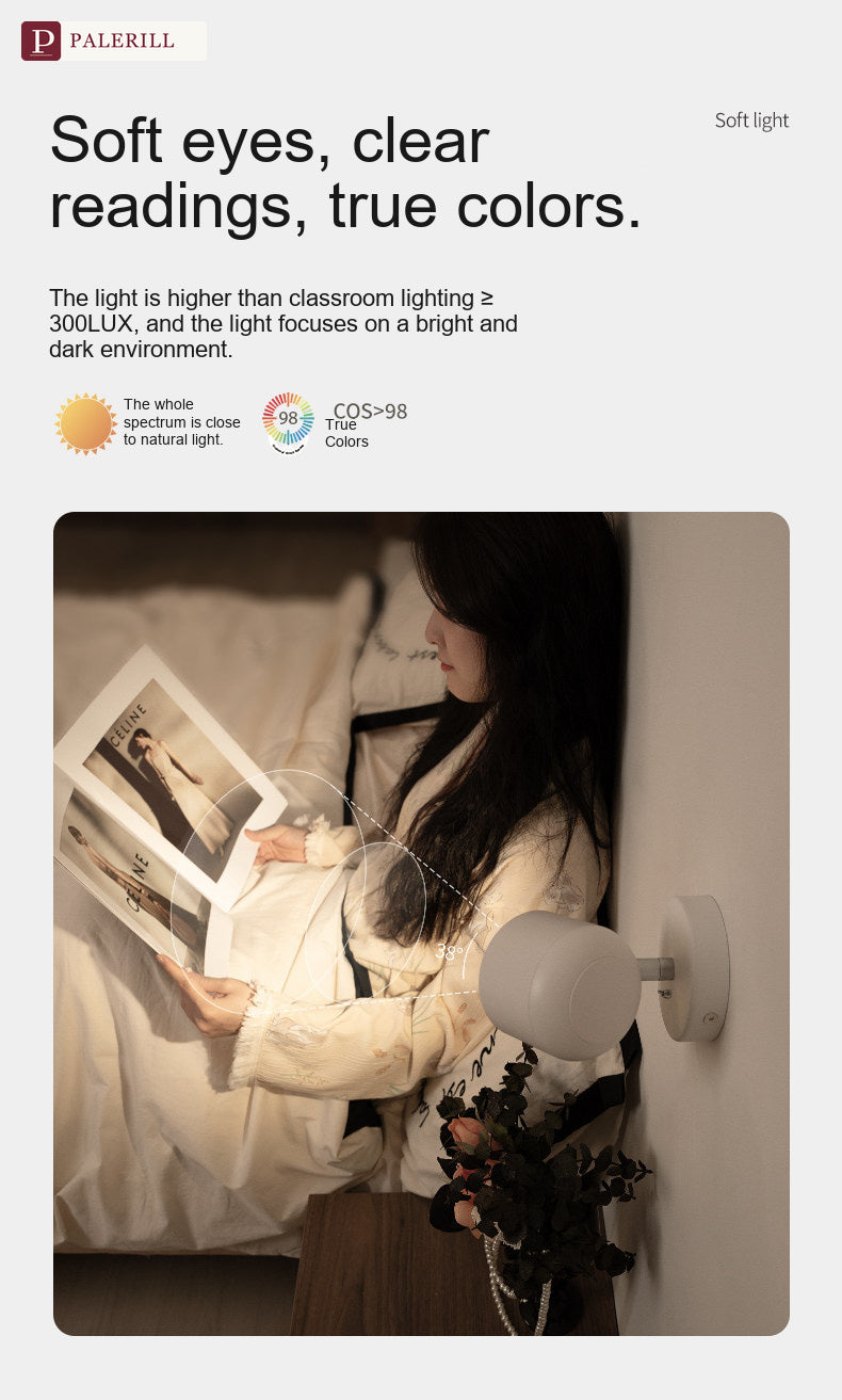 PALERILL | Full-Spectrum Vanity Wall Light for Bathroom & Bedside
