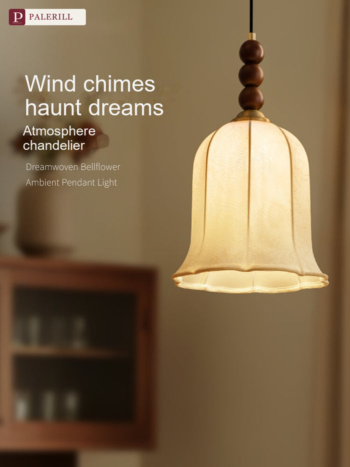 PALERILL | Wabi-Sabi Solid Wood Fabric Dining Pendant Light
