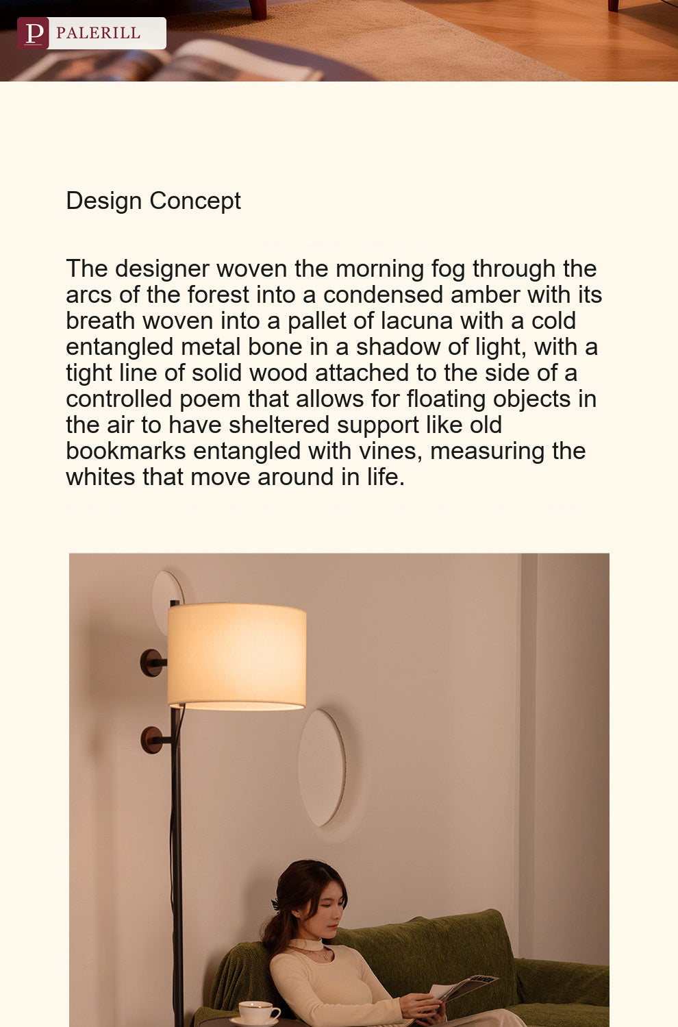 PALERILL | Mid-Century Floor Lamp with Coat Rack & Shelf