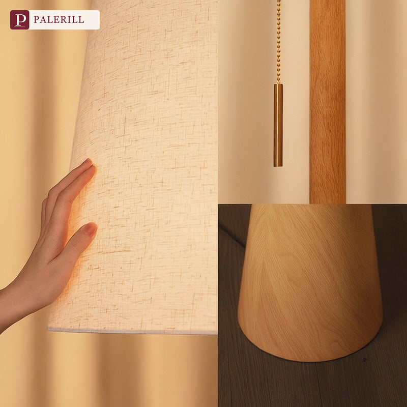 PALERILL | Cream Tone Wooden Floor Lamp, Luxury Minimalist