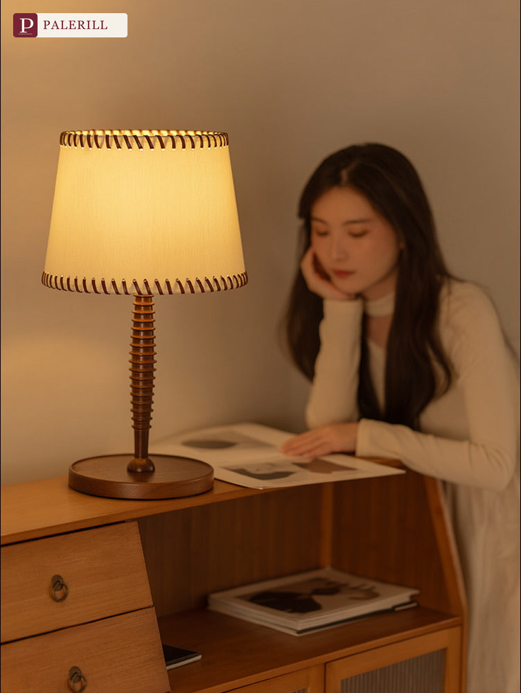 PALERILL | New Chinese Style Wood Grain Table Lamp