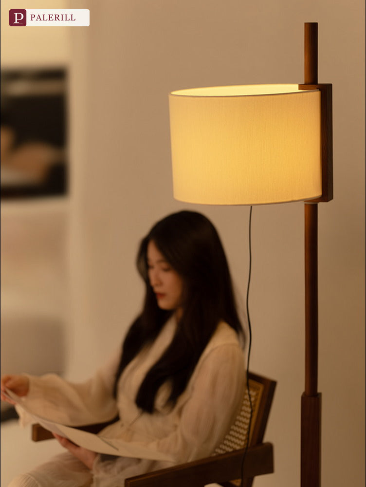 PALERILL | Mid-Century Solid Wood Floor Lamp, Oriental Minimalist