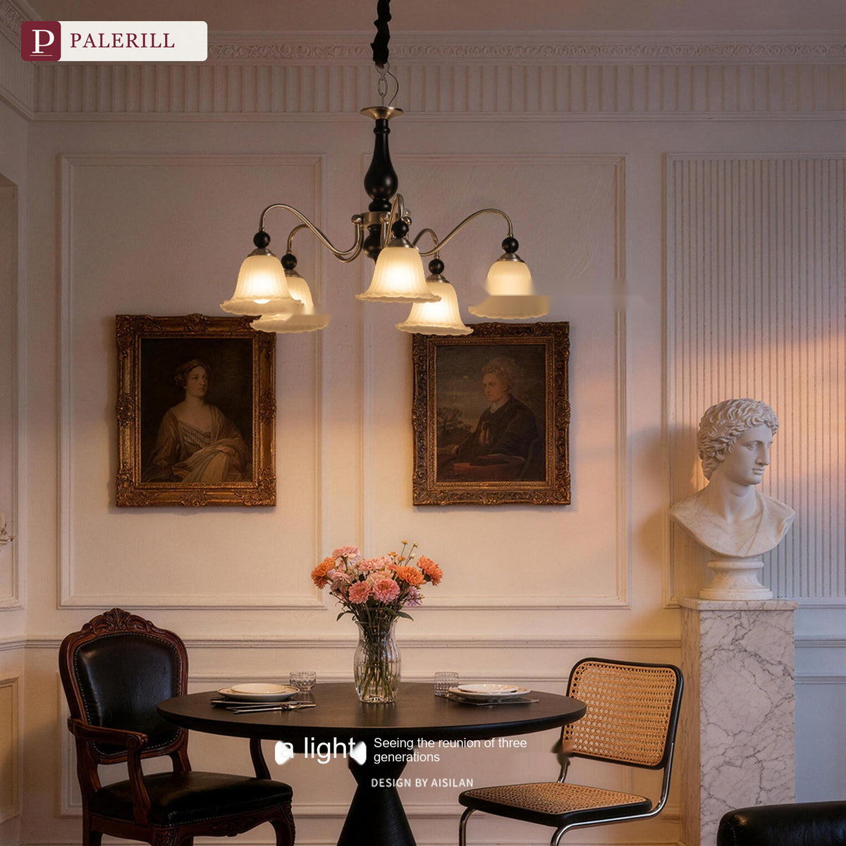 PALERILL | Mid-Century Light French Chandelier