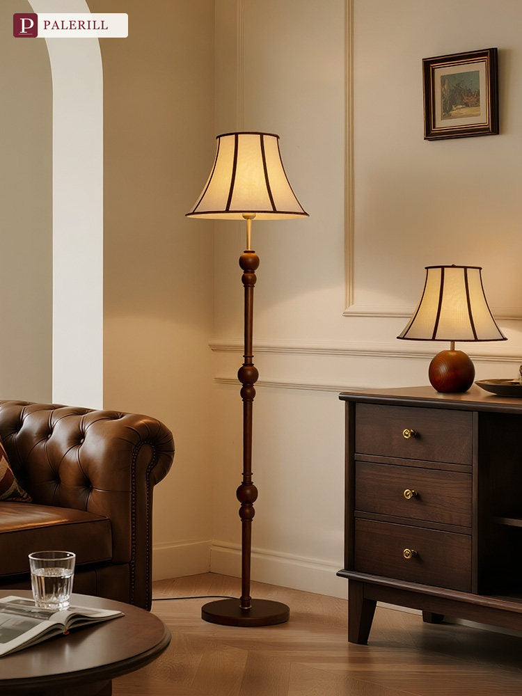 PALERILL | French Vintage Solid Wood Floor Lamp