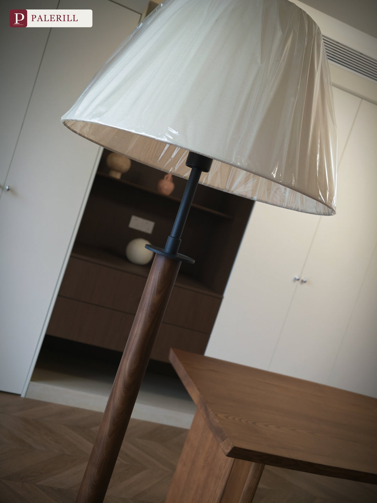 PALERILL | Mid-Century Solid Wood Dimmable Floor Lamp