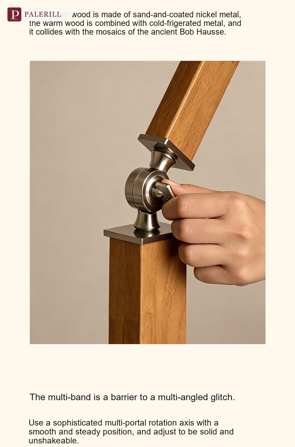 PALERILL | Mid-Century Solid Wood Swing-Arm Floor Lamp