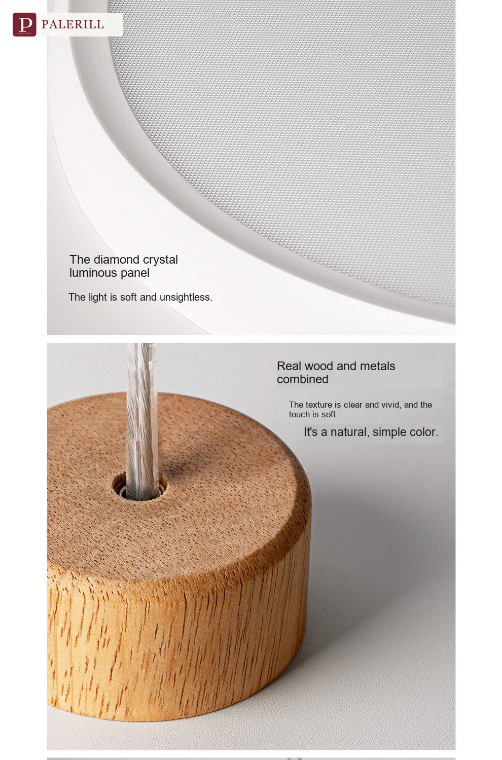 PALERILL | Full-Spectrum Wood-Tone Dining Pendant Light