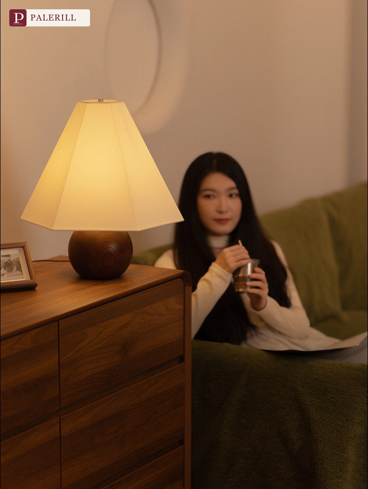 PALERILL | Bauhaus Mid-Century Solid Wood Table Lamp