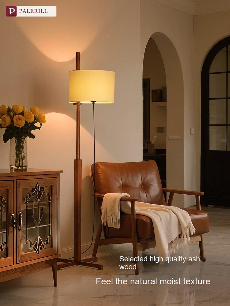 PALERILL | Mid-Century Solid Wood Floor Lamp, Oriental Minimalist