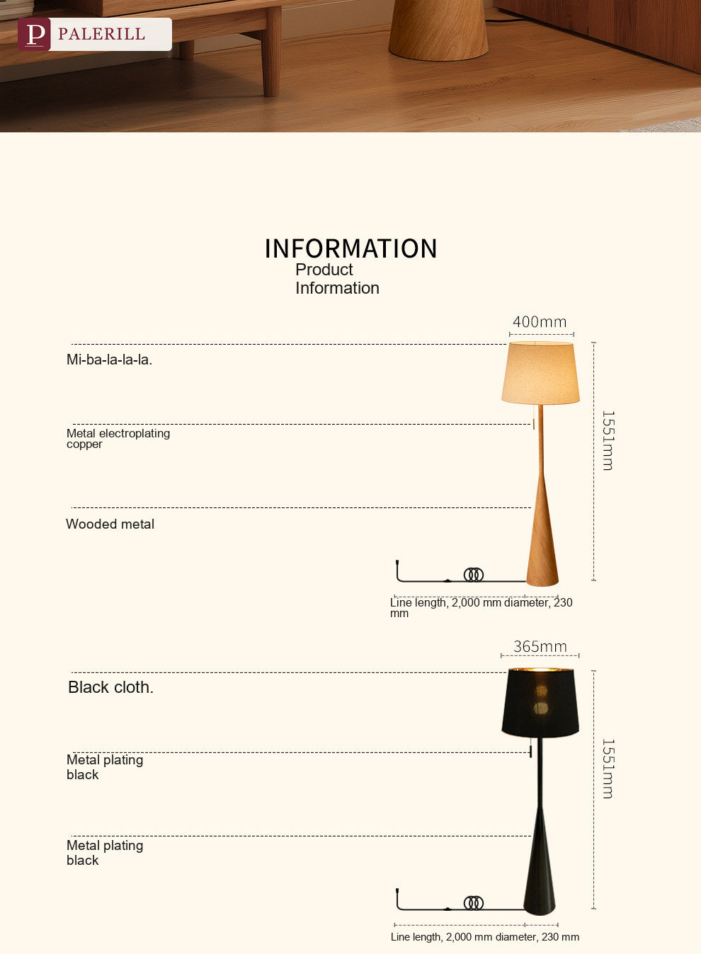 PALERILL | Natural Wood Luxury Floor Lamp