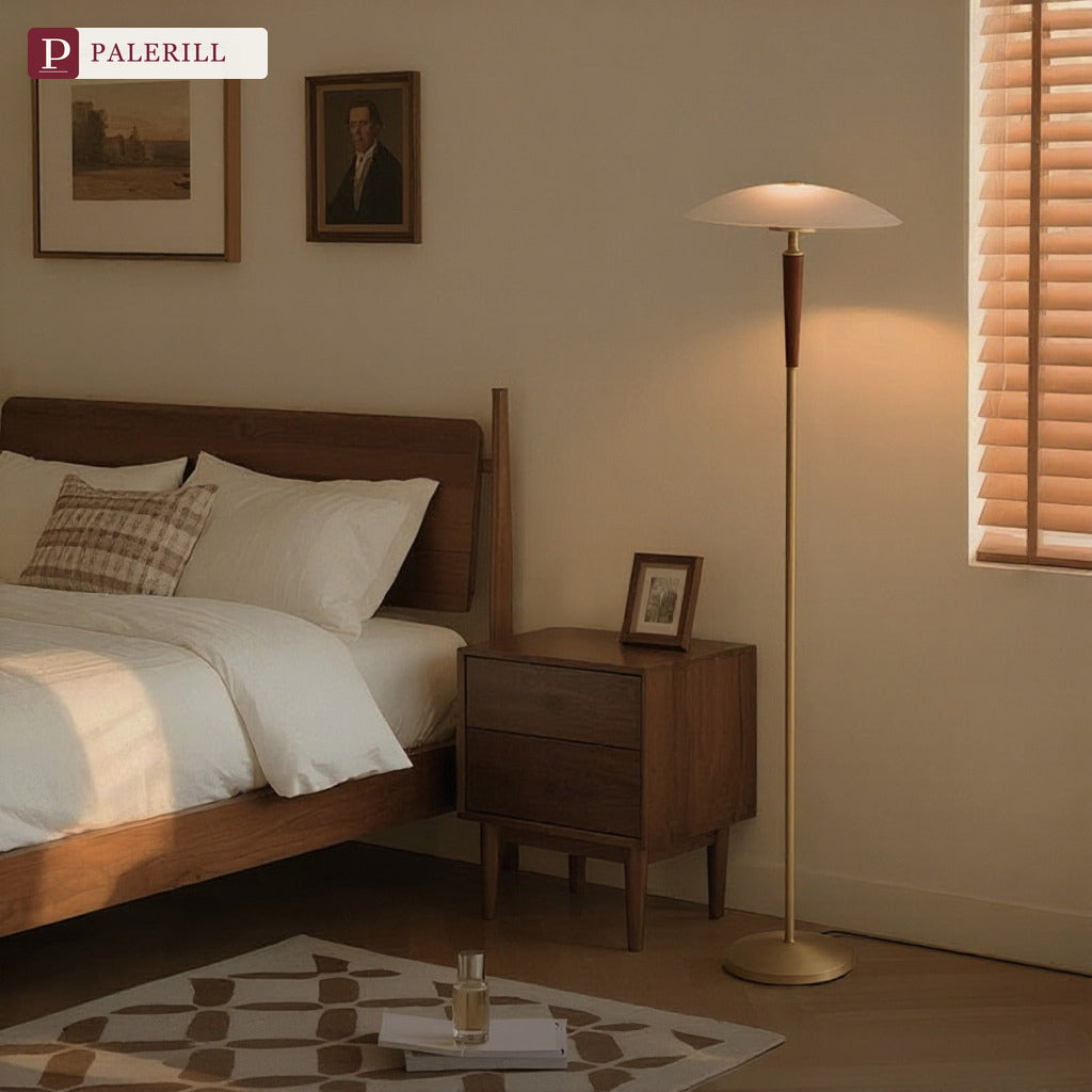 PALERILL | Mid-Century Ambient Floor Lamp, Full Spectrum