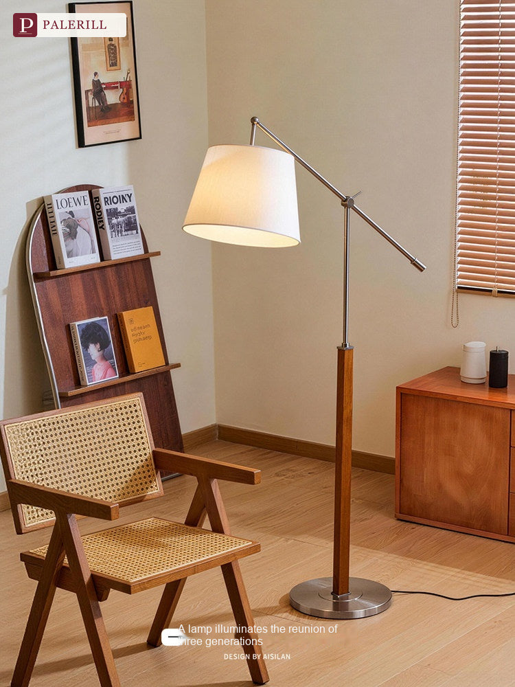 PALERILL | Mid-Century Solid Wood Swing-Arm Reading Lamp