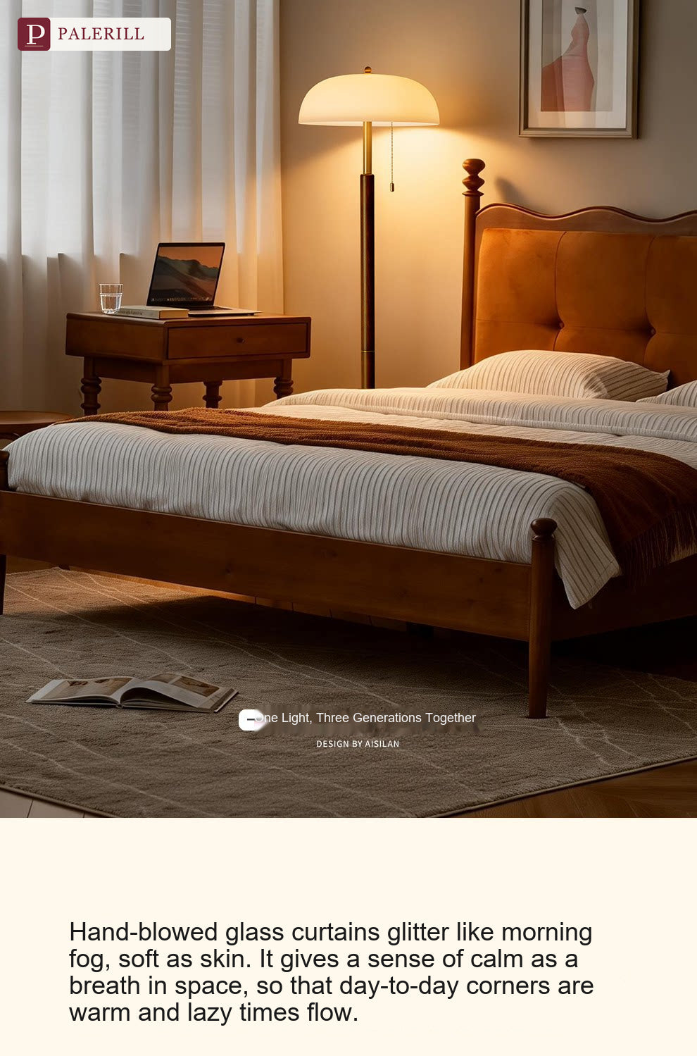PALERILL | Italian Luxury Mid-Century Bedside Table Lamp