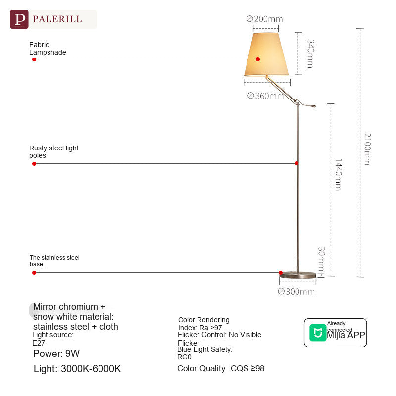 PALERILL | lampadaire de lecture italien minimaliste