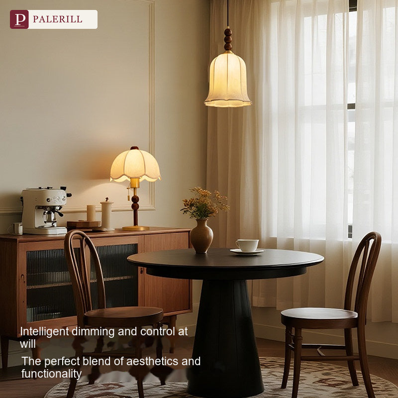 PALERILL | Wabi-Sabi Solid Wood Fabric Dining Pendant Light