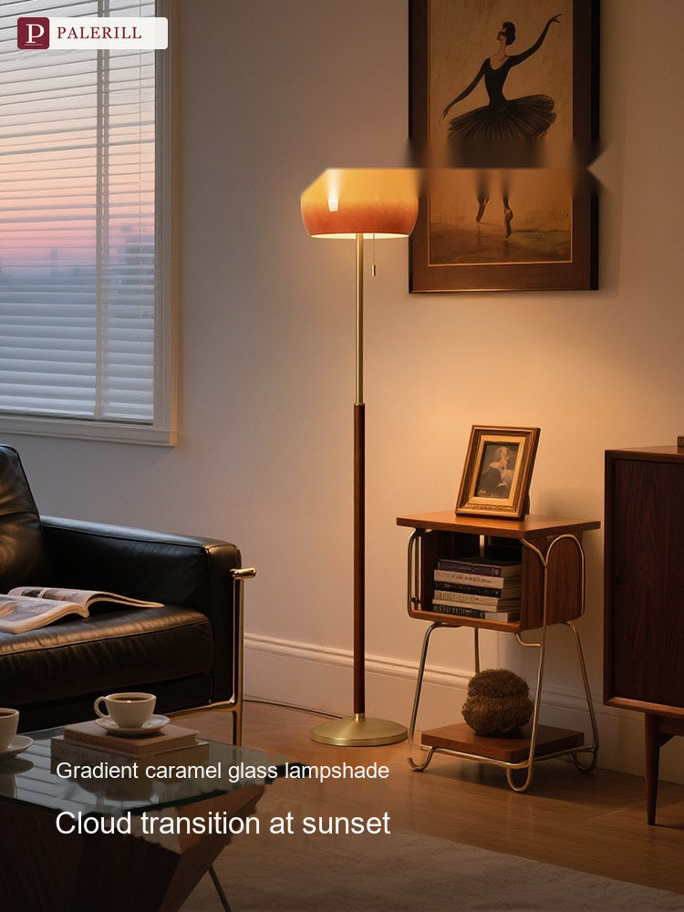 PALERILL | Vintage Sunset Mushroom Floor Lamp in Cream Glass