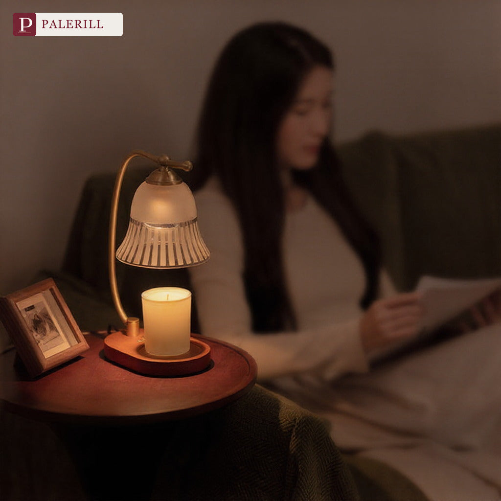 PALERILL | Brass & Wood Fragrance Wax Melter Lamp