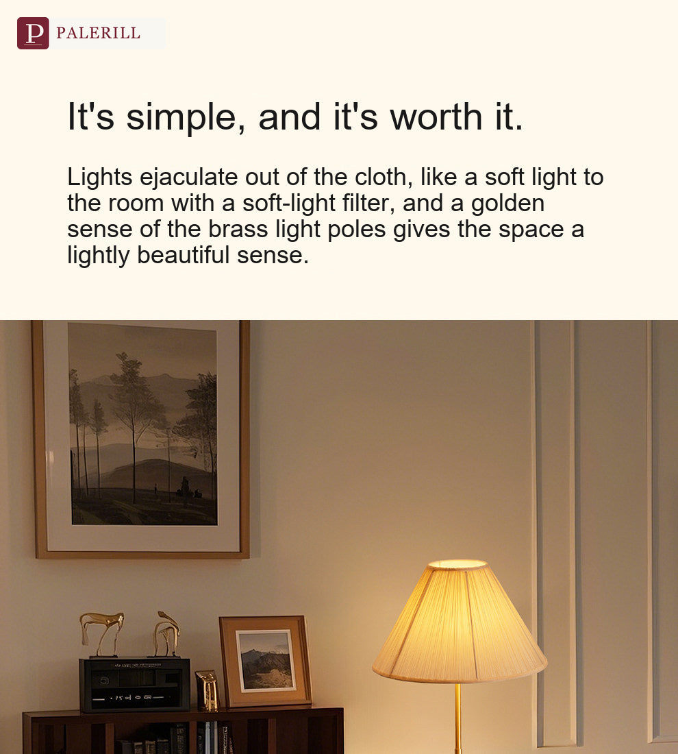 PALERILL | French Vintage Pleated Table Lamp in Walnut
