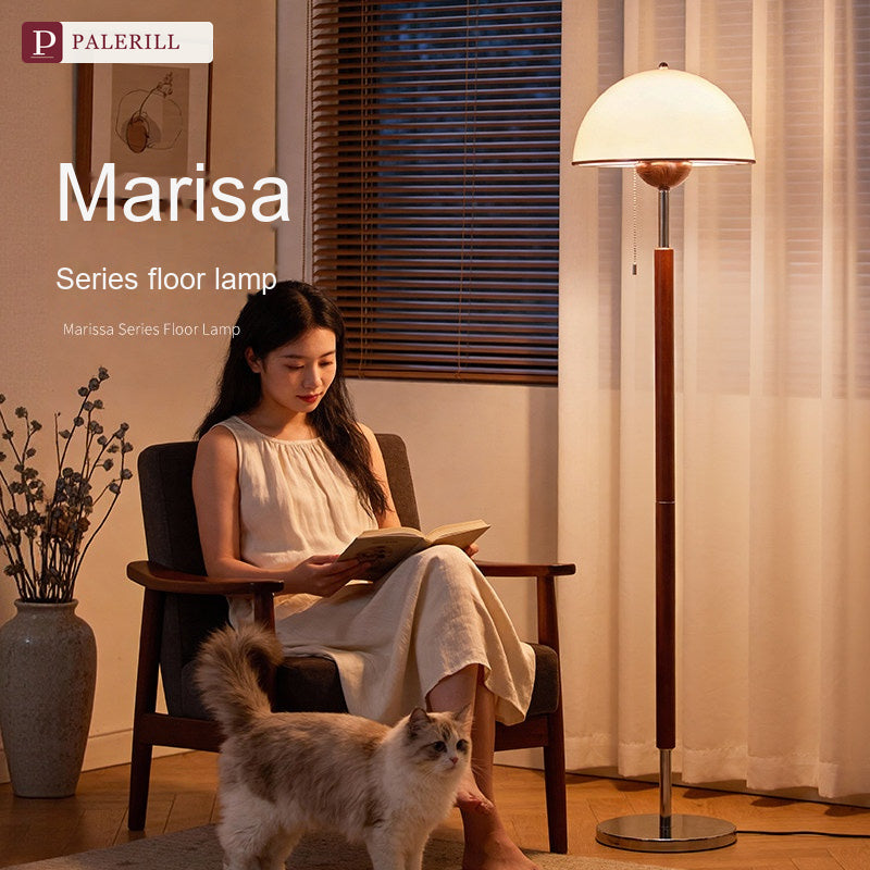 PALERILL | French Luxury Mid-Century Solid Wood Floor Lamp