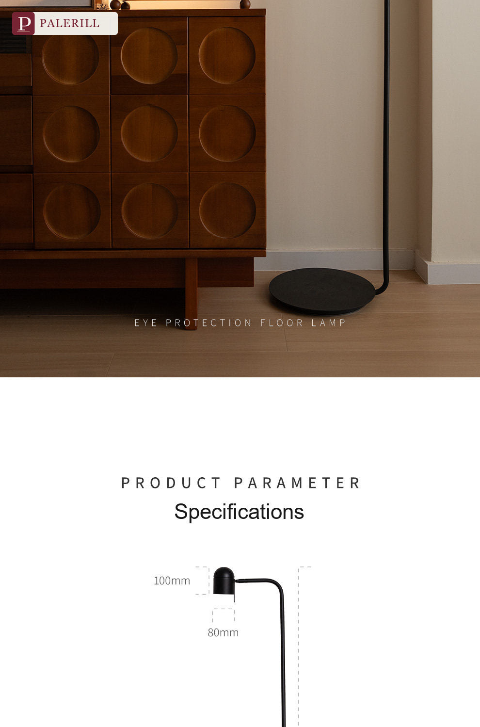 PALERILL | Luxury Reading Floor Lamp, Dark Elegance