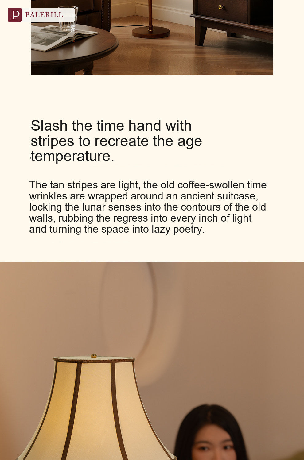 PALERILL | French Vintage Solid Wood Floor Lamp