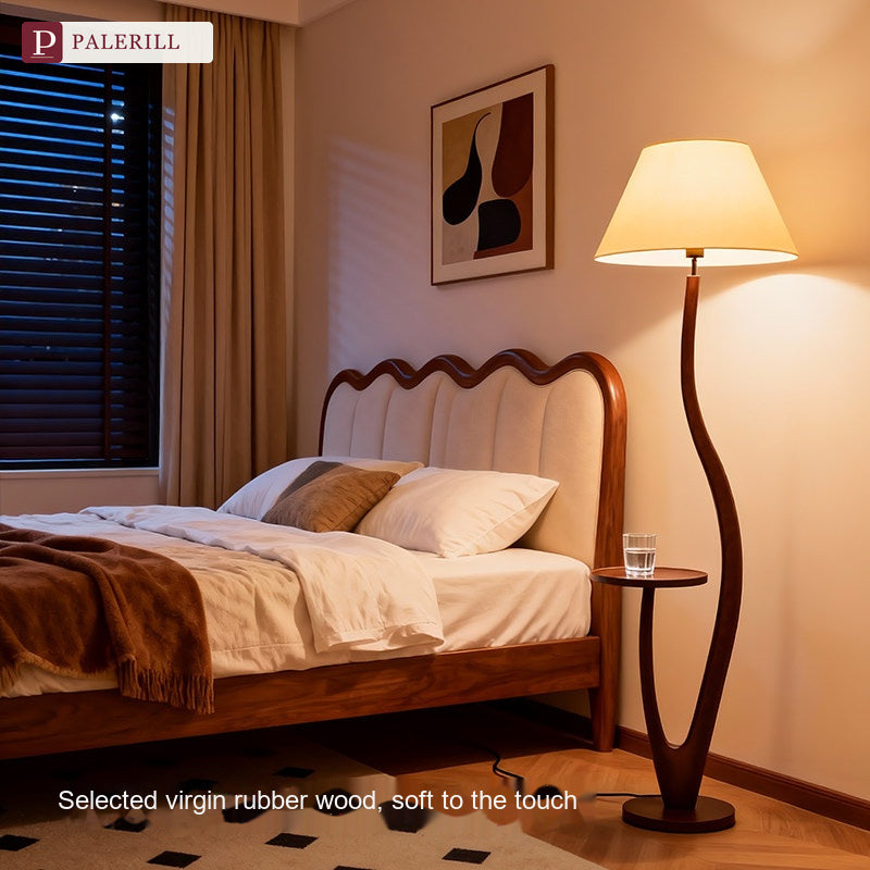 PALERILL | Smart Vintage Floor Lamp with Solid Wood Side Table